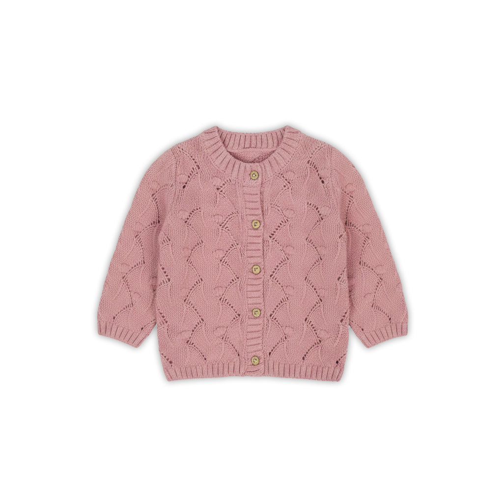 Baby Knit Bubble Cardigan with Front Buttons | Dusty pink or Rose pink