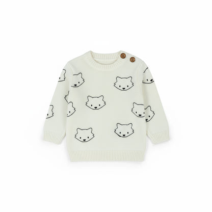 Kitty-Face Baby Knit Sweater | Off-White