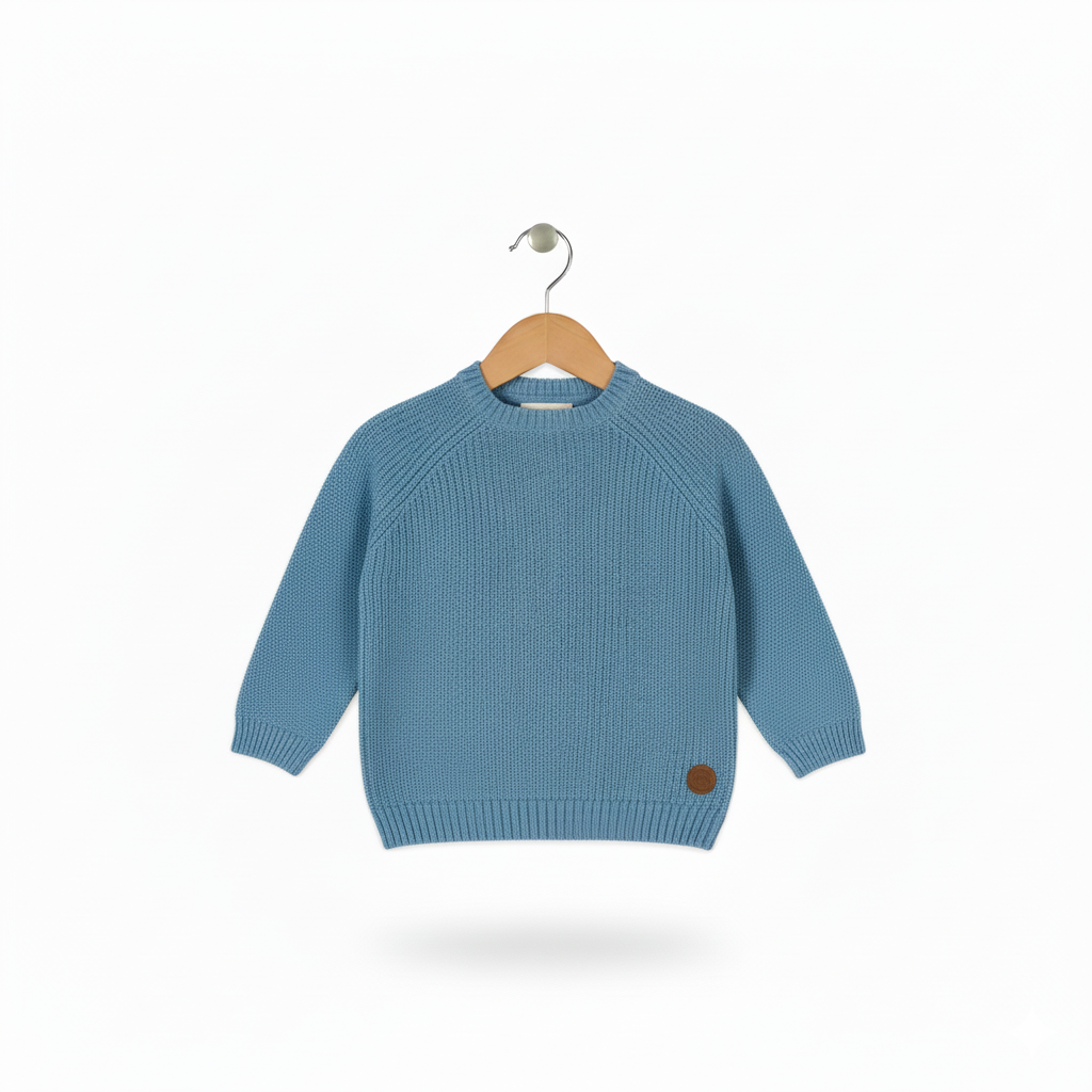Boy's Classic Knit Pullover Sweater| Dusty Blue