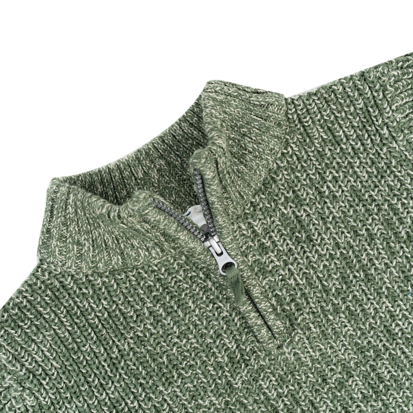 Half-Zip Knit Boy Sweater | Olive or khaki Green
