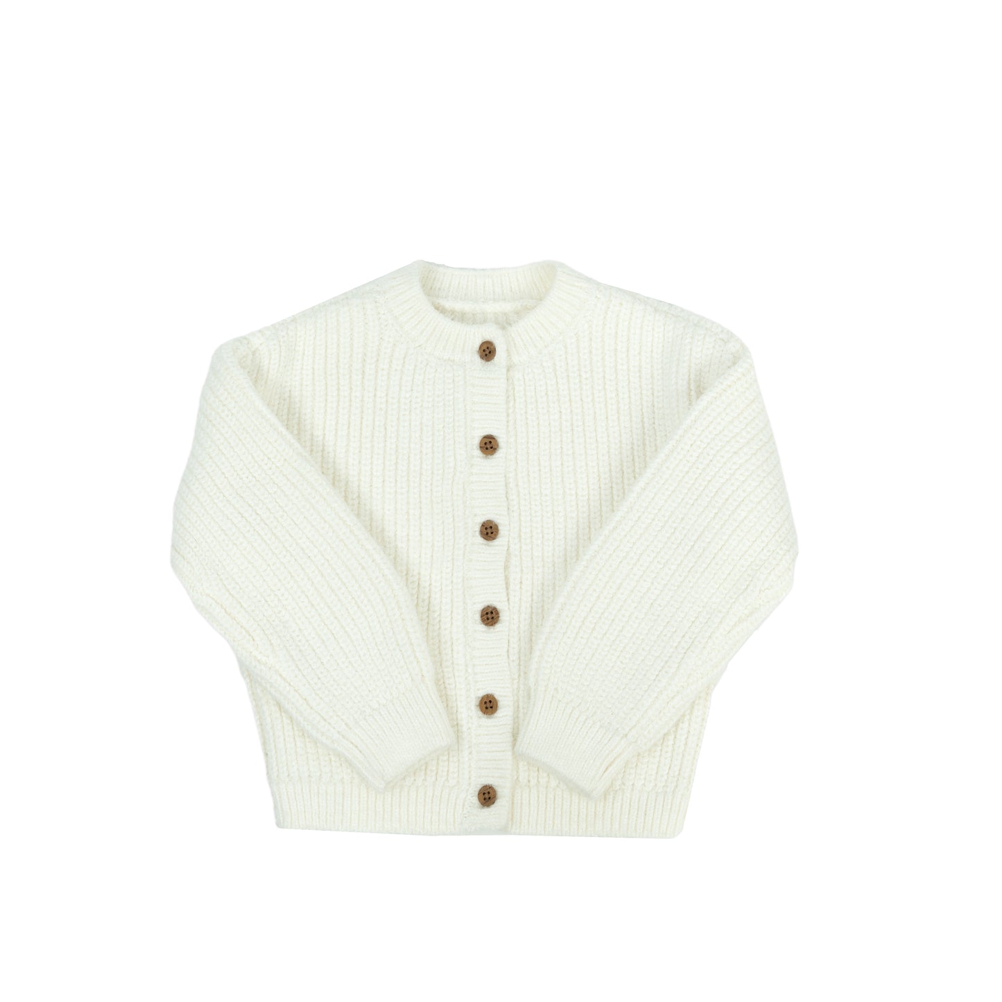 Ribbed Knit Unisex Cardigan | Cream or Off-White