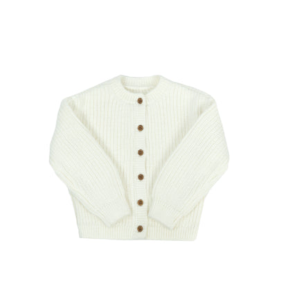 Ribbed Knit Unisex Cardigan | Cream or Off-White