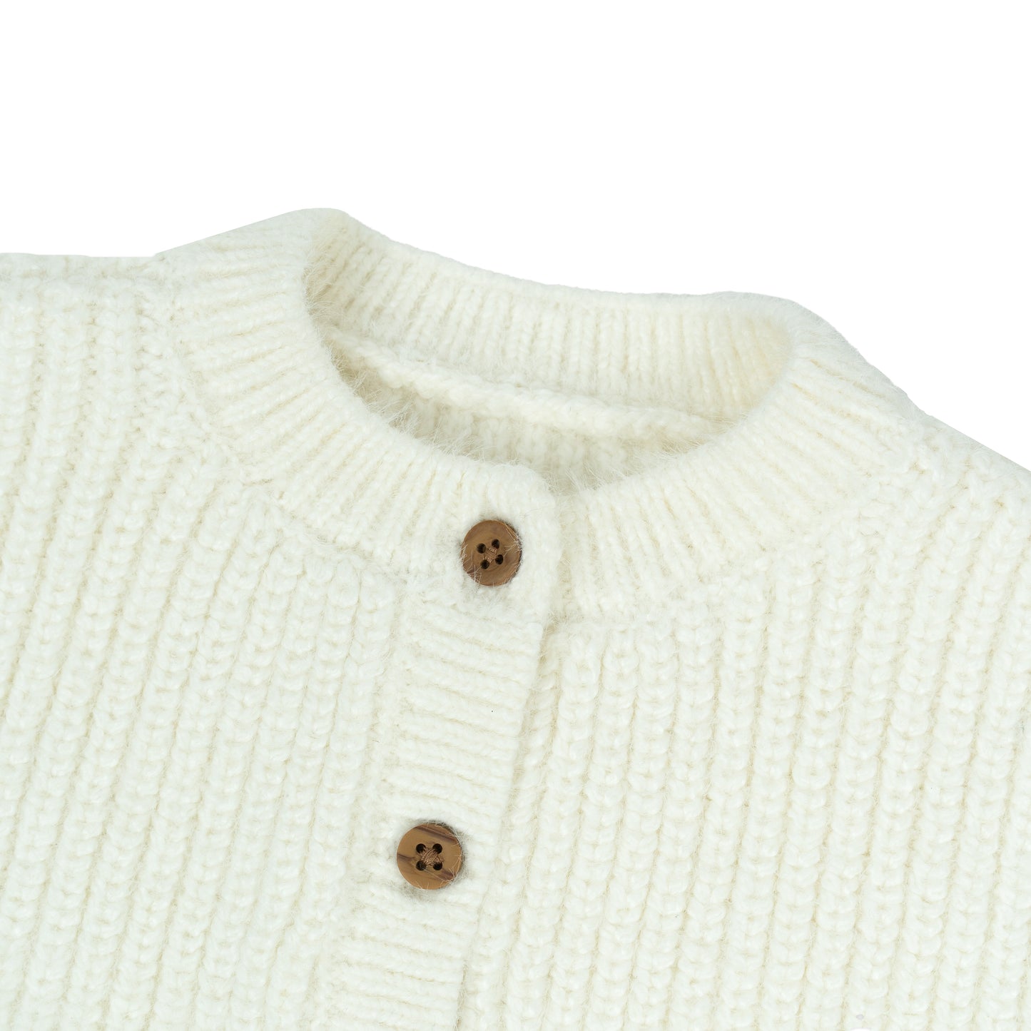 Ribbed Knit Unisex Cardigan | Cream or Off-White