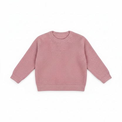Sweet Petal Chevron Knit Pullover | Light pink