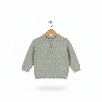 Boy's Knitted Pullover Sweater | Sage Green