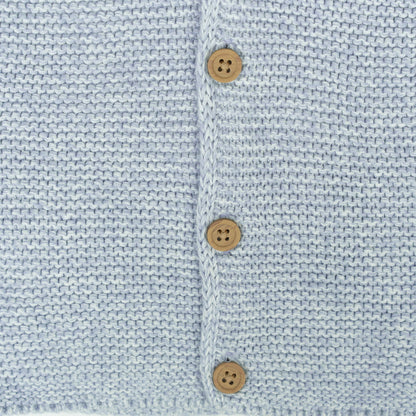 Baby Knitted Hooded Cardigan with Bear Ears | Light Blue