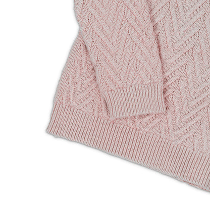 BabyToddler Textured Knit Sweater with Shoulder Buttons | Light pink