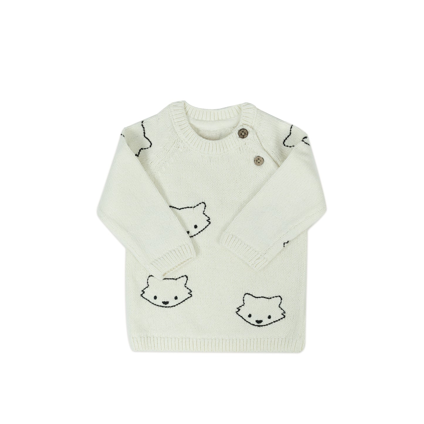 Kitty-Face Baby Knit Sweater | Off-White