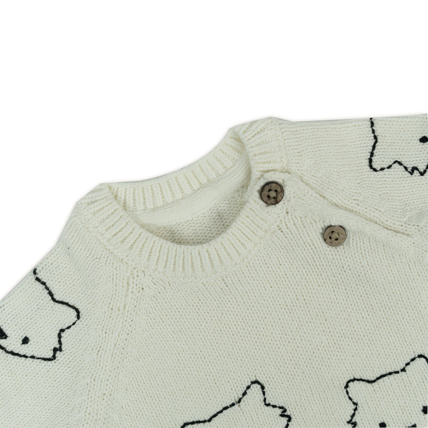 Kitty-Face Baby Knit Sweater | Off-White