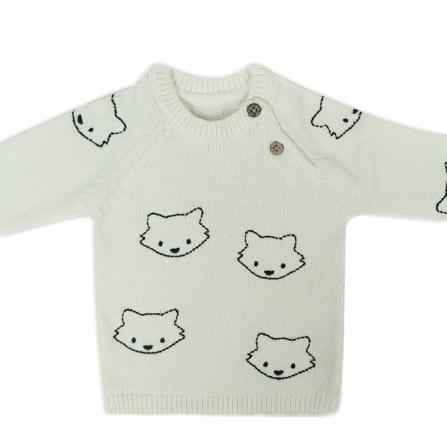 Kitty-Face Baby Knit Sweater | Off-White