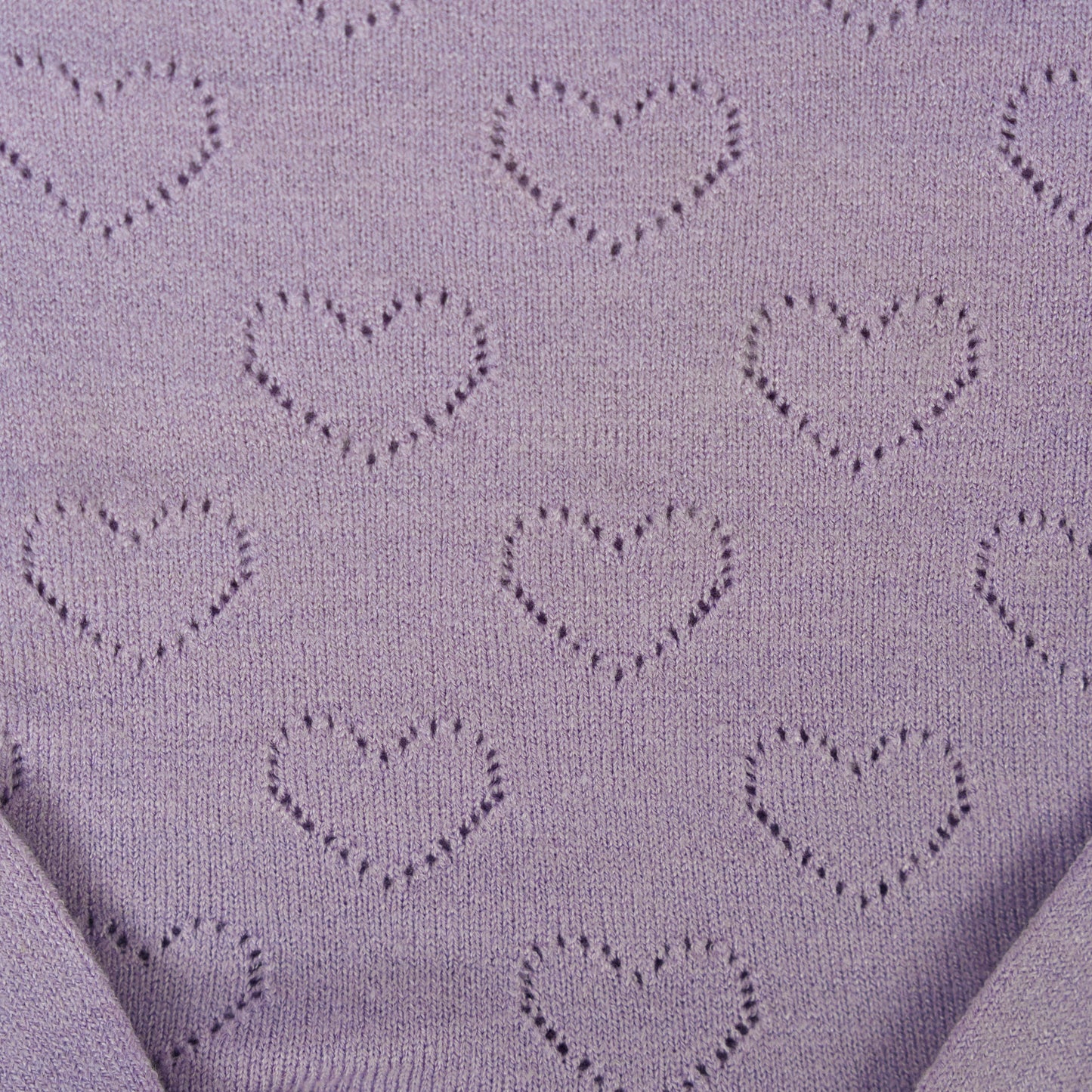 Girls’ Lavender Heart Knit Dress Long Sleeve | Lavender