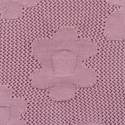 Girl's Floral Knit Sweater | Mauve Pink