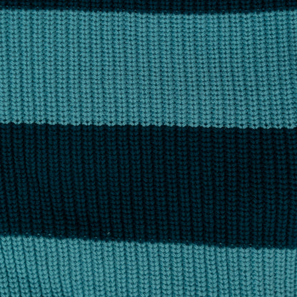 Boy's Striped Knit Pullover Sweater | Teal and Aqua Blue