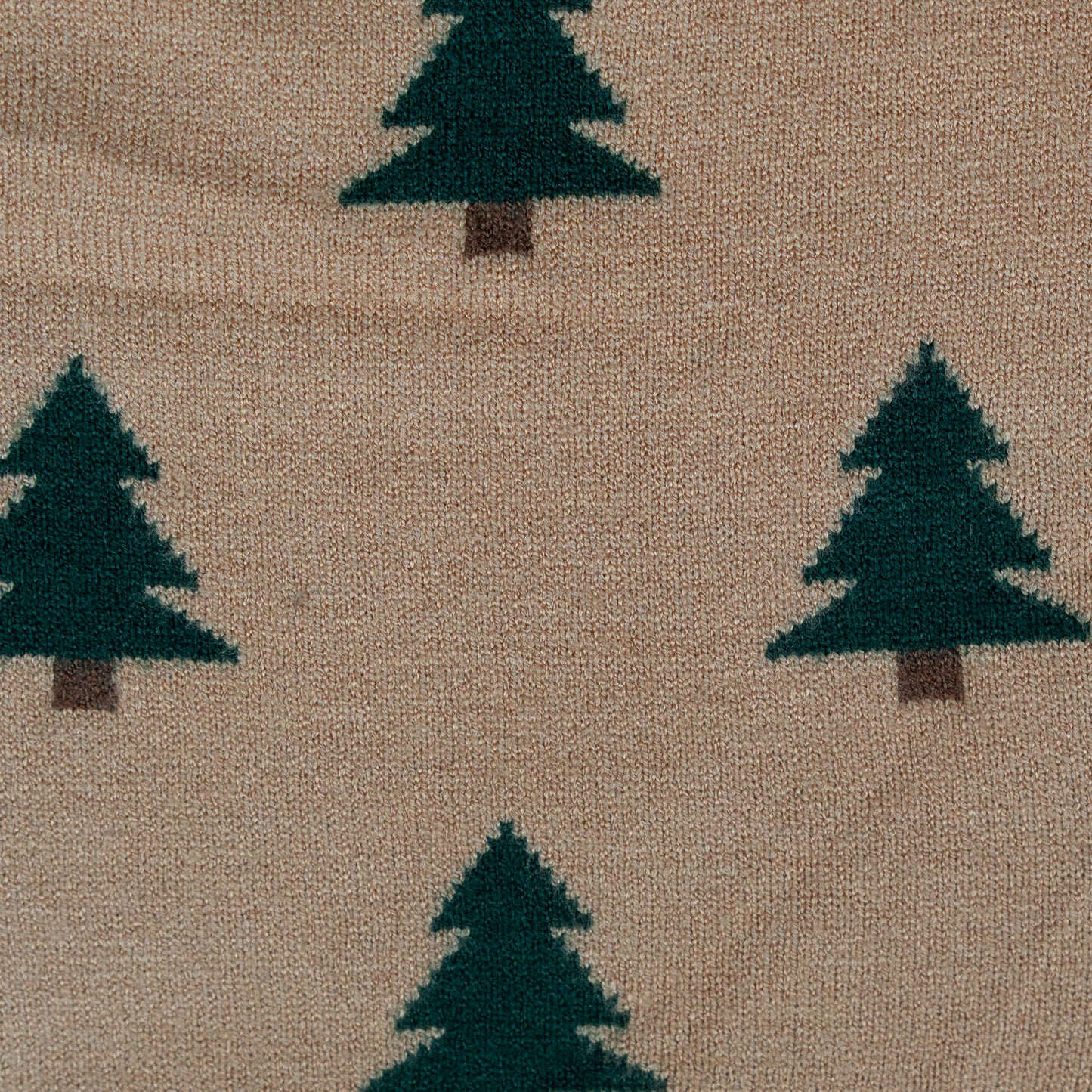 Pine Tree Pattern Baby Knit Sweater | Beige with Dark Green